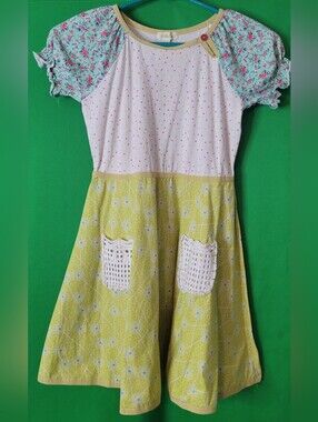 Matilda Jane Floral Skirt Polka Bodice Mixed-Print Dress Friends Forever Alyssa